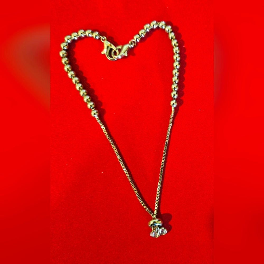 Silver chain bracelet/anklet with stones